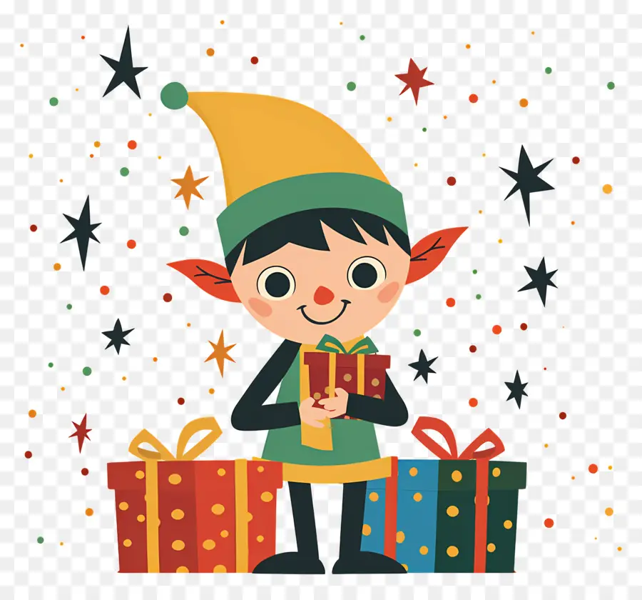 Elfo，Regalos De Navidad PNG