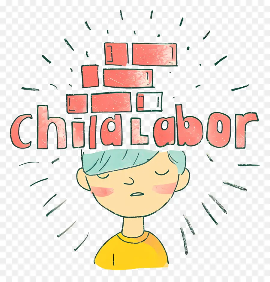 Día Del Mundo Contra El Trabajo Infantil，Ilustración De Dibujos Animados PNG