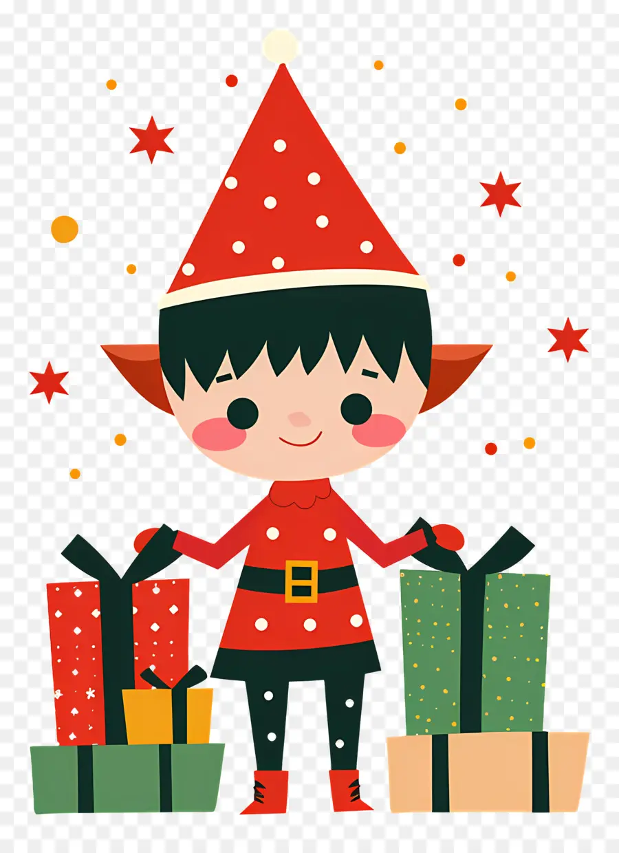 Elfo，Regalos De Navidad PNG