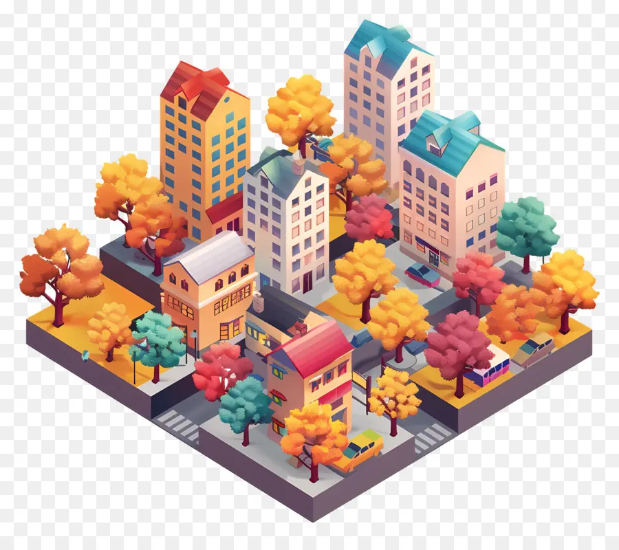 Ciudad De Otoño，Paisaje Urbano PNG