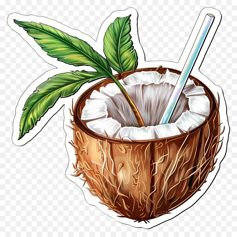 Pegatina De Bebida De Coco，Coco PNG