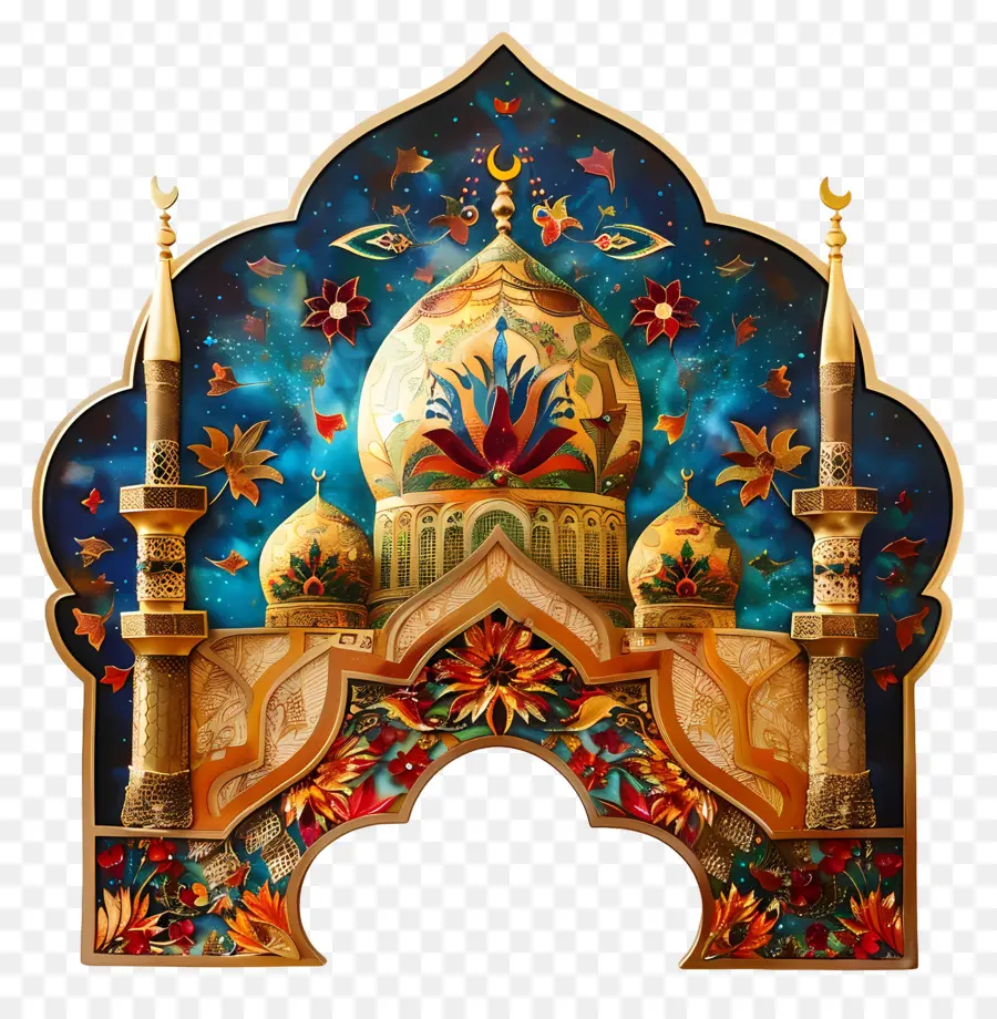 Año Nuevo Islámico，La Mezquita De La Pintura PNG