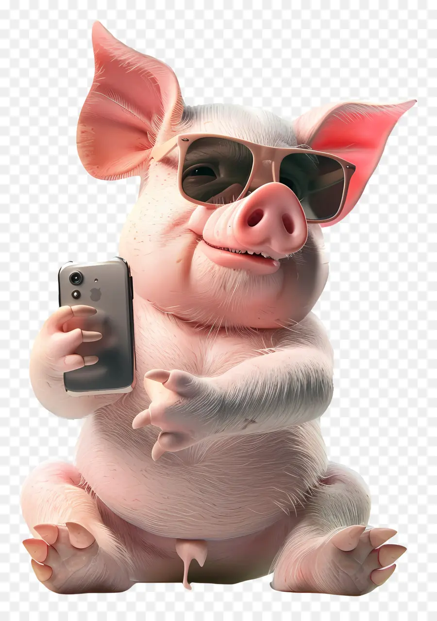 Animal Selfie，De Dibujos Animados De Cerdo PNG