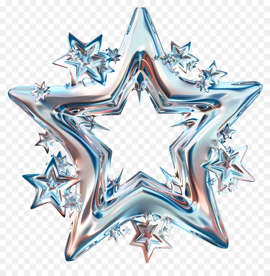 Star Marco，Ornamento De Estrella De Plata PNG