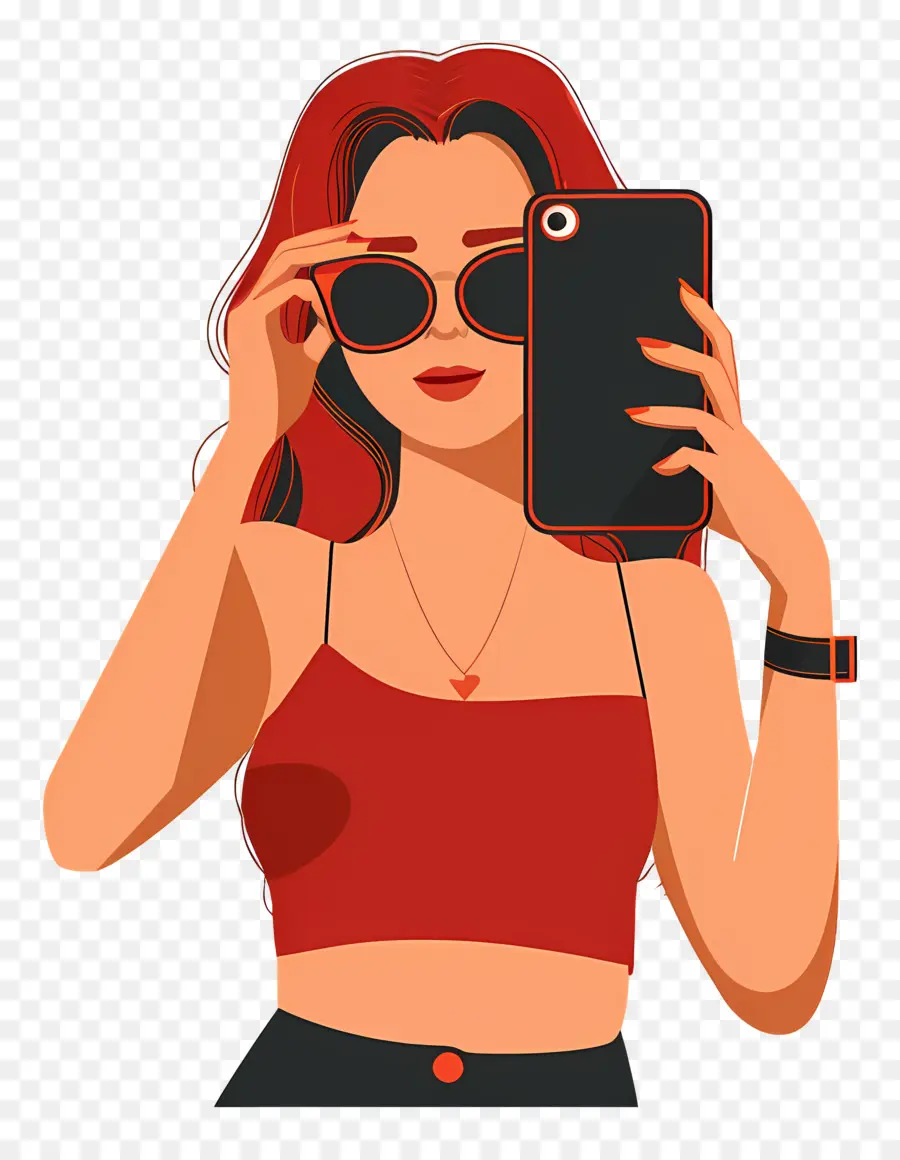 Día De Selfie，Mujer Joven PNG