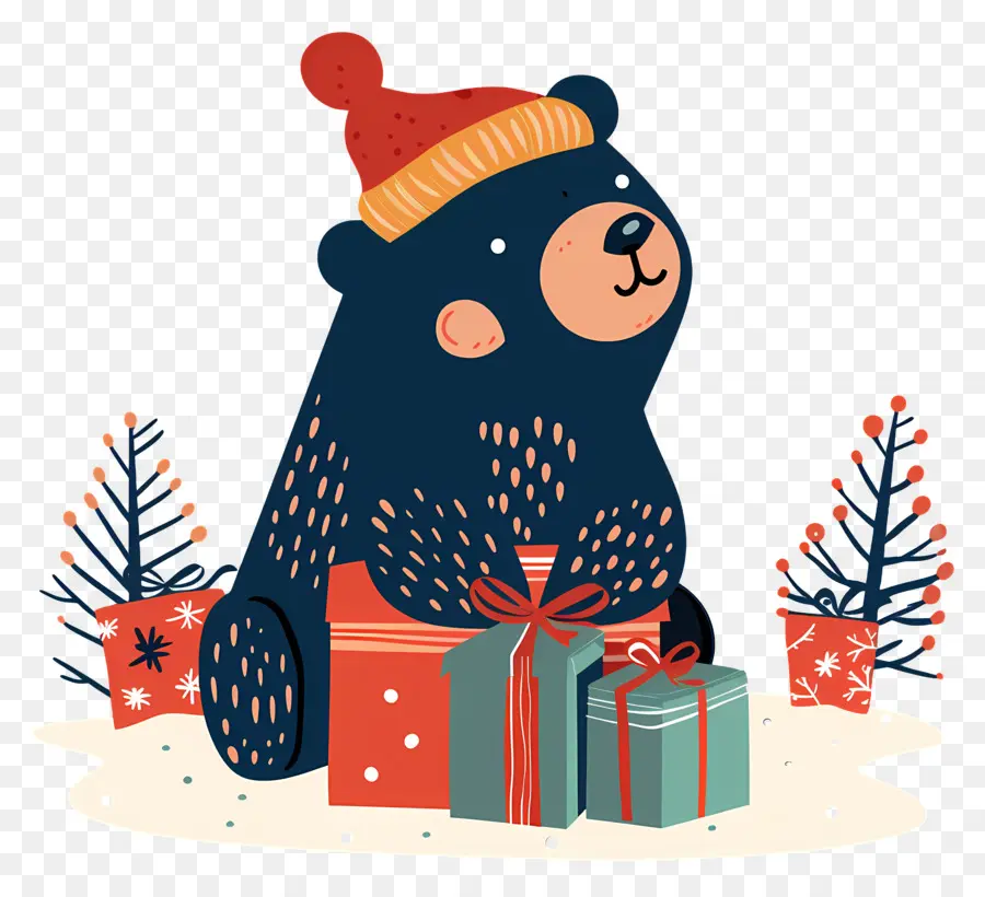 Oso，Regalos De Navidad PNG