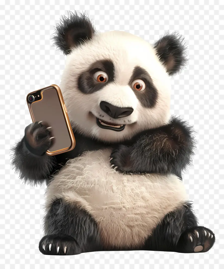Animal Selfie，Oso Panda De Dibujos Animados PNG