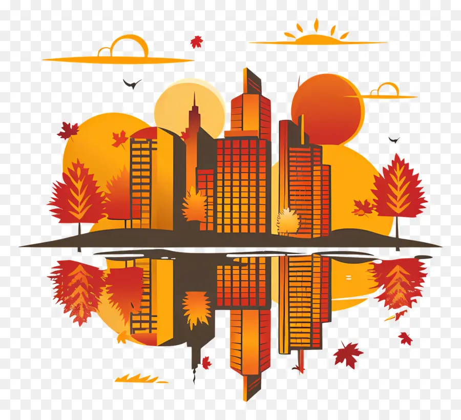 Ciudad De Otoño，Paisaje Urbano PNG