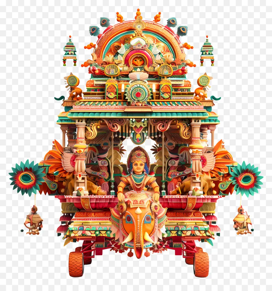 Rath Yatra，Templo De Madera Tallada PNG