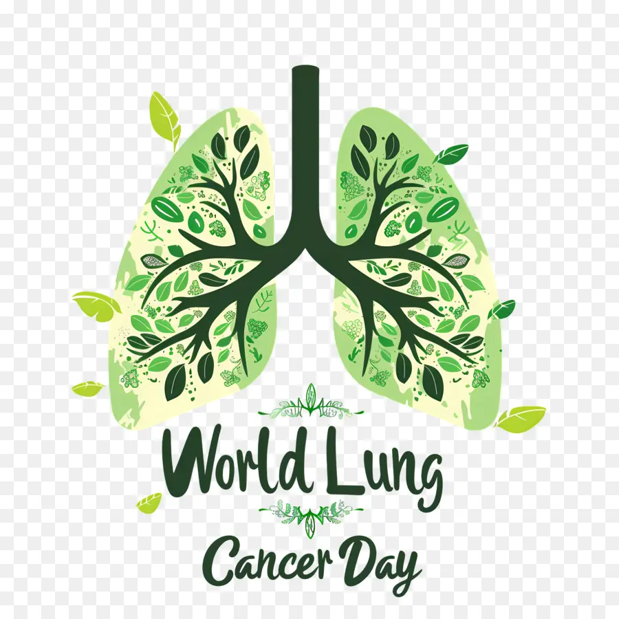 Día Mundial Del Cáncer De Pulmón，Pulmones Con Hojas PNG