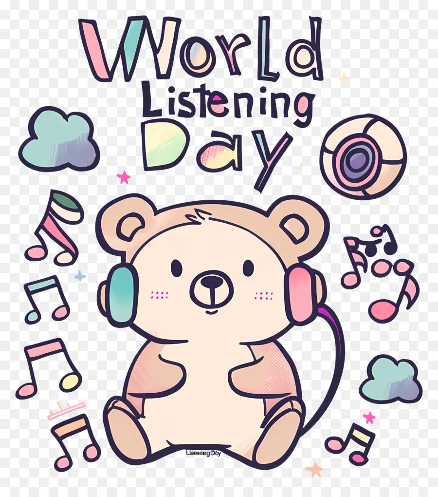 Día Del Mundo De La Escucha，Cartoon Bear PNG