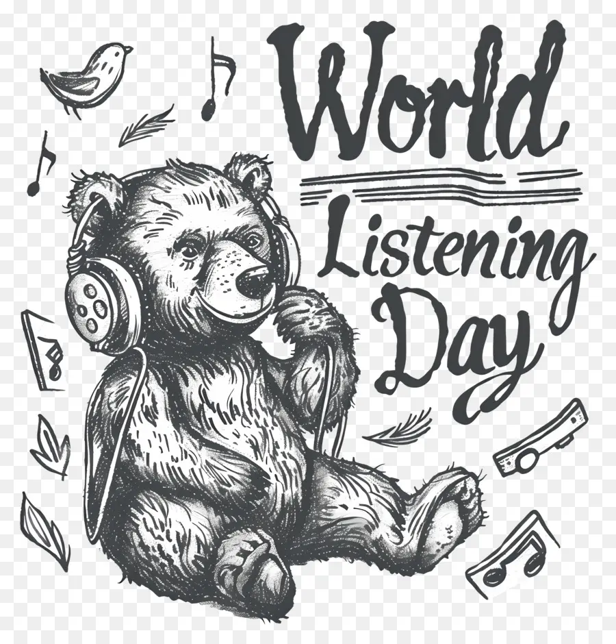 Día Del Mundo De La Escucha，Oso PNG