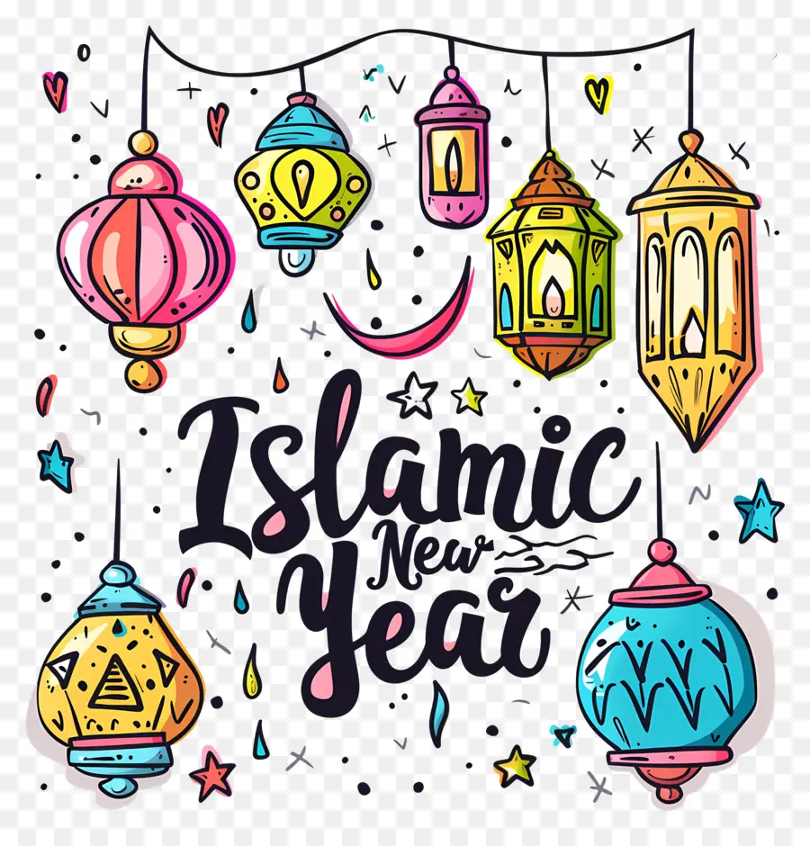 Año Nuevo Islámico，Linternas PNG