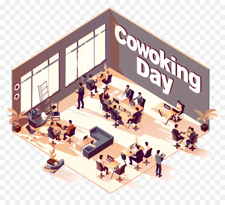 Día Internacional Del Coworking，Espacio De Trabajo Conjunto PNG