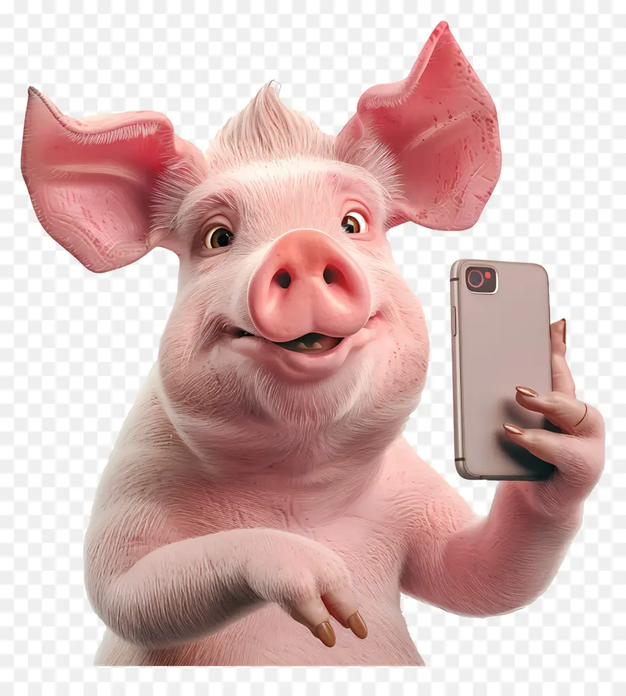 Animal Selfie，De Dibujos Animados De Cerdo PNG