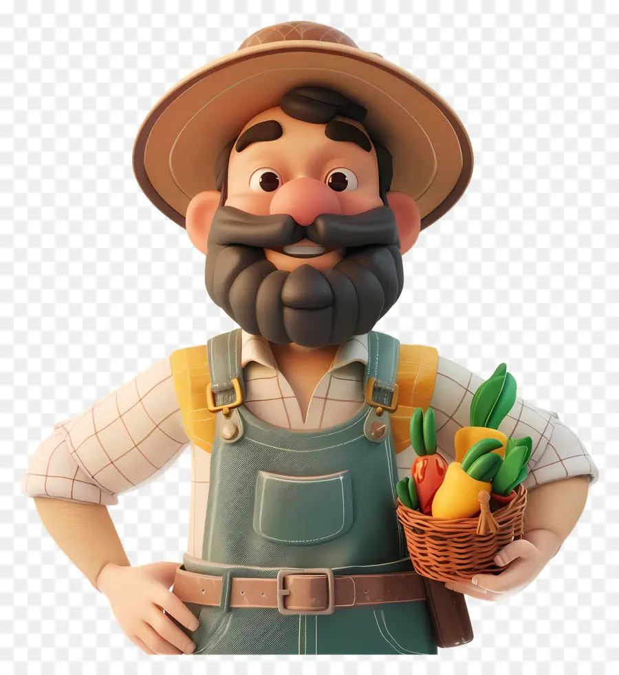 Agricultor，Representación 3d PNG