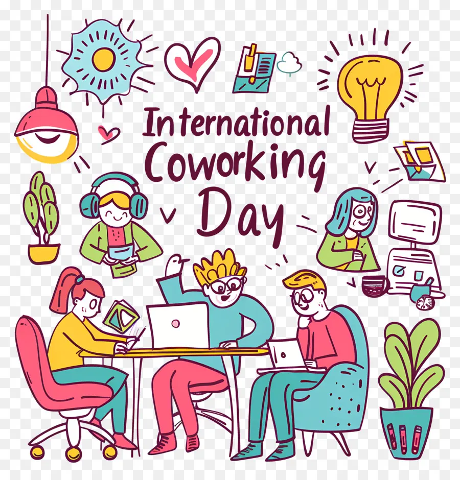 Día Internacional De Coworking，Colaboración De Oficinas PNG