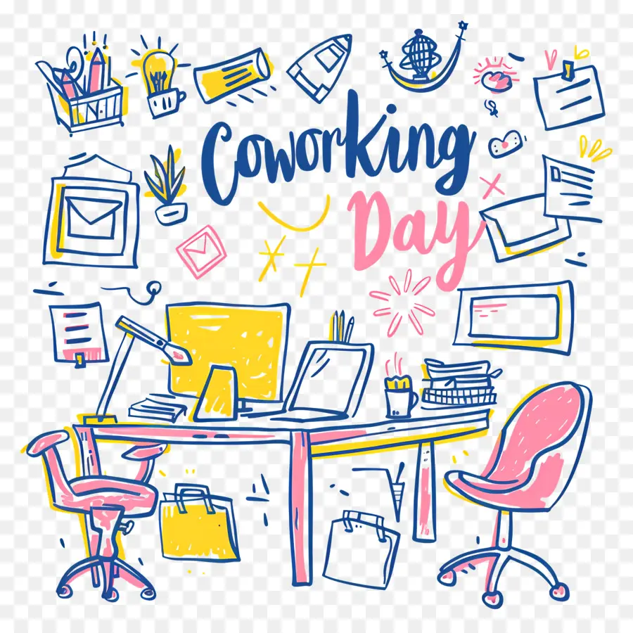 Día Internacional De Coworking，área De Trabajo PNG