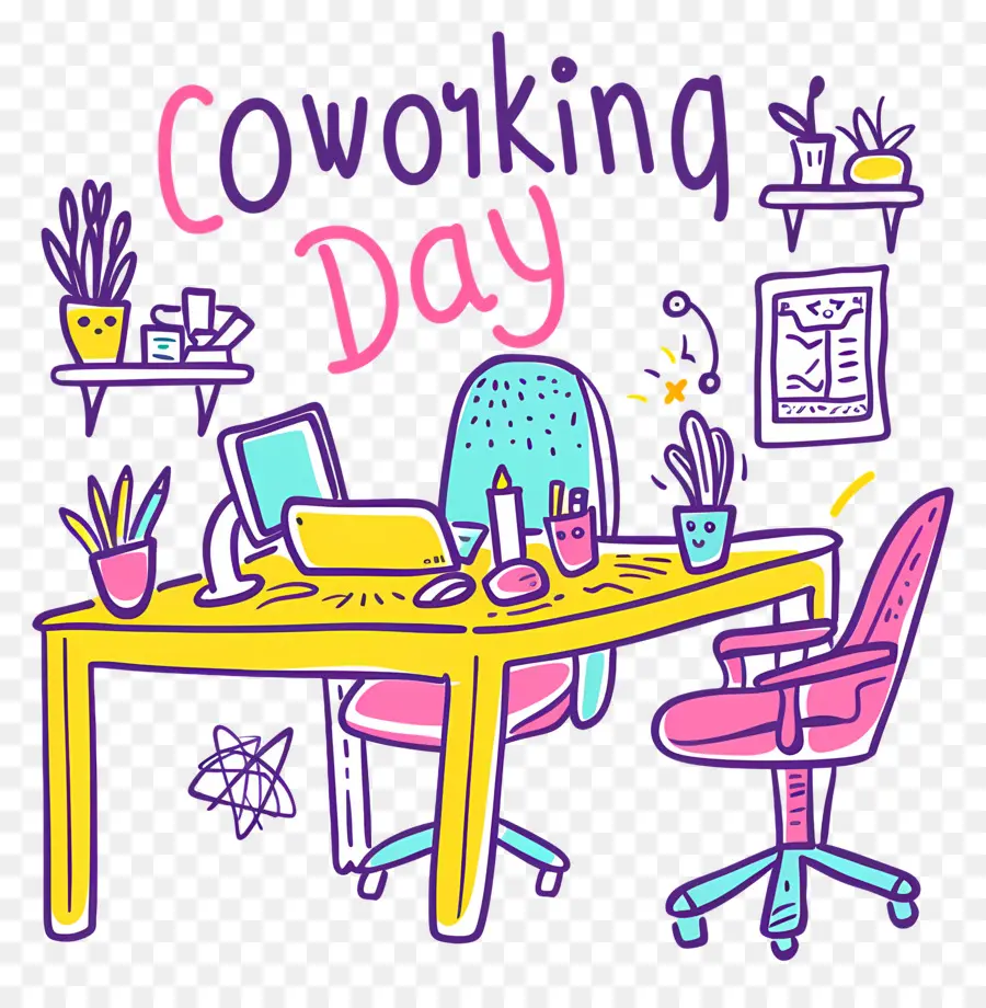 Día Internacional De Coworking，Escritorio De La Computadora PNG