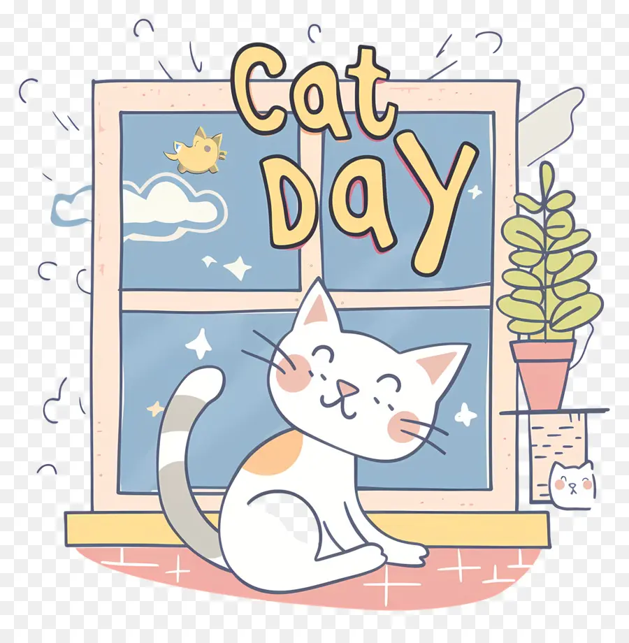 Internacional Del Gato Del Día，Gato De Dibujos Animados PNG