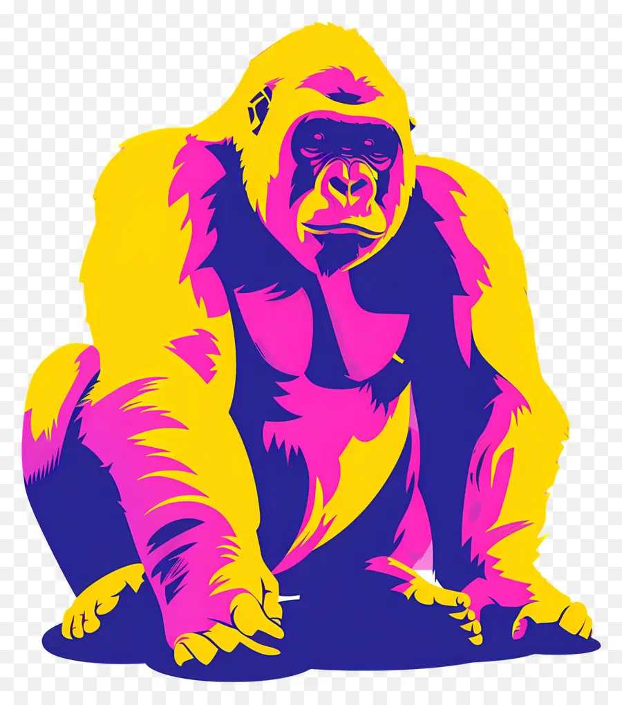 Gorila，Gorila Colorido PNG
