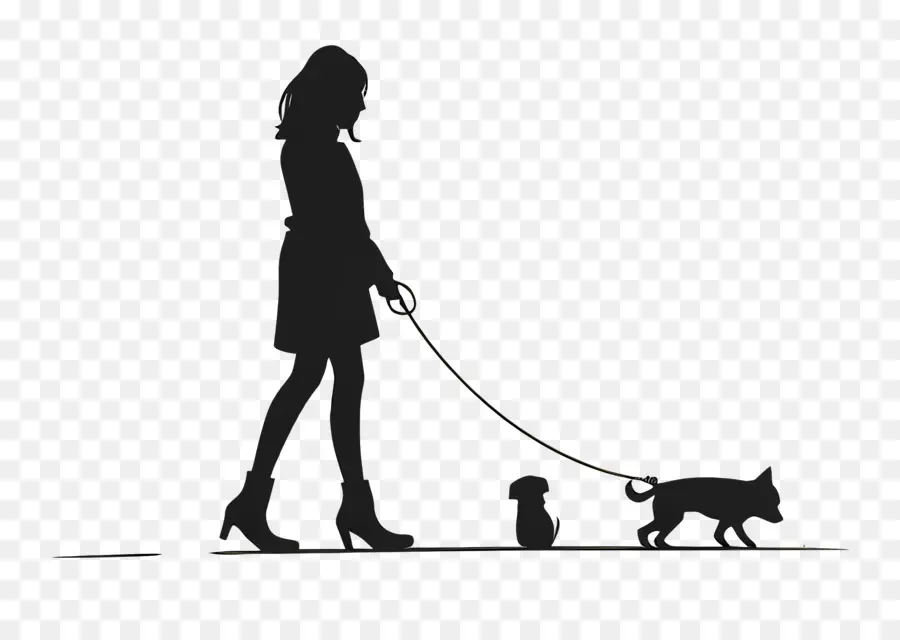 Mujer Paseando Perro，Mascota PNG