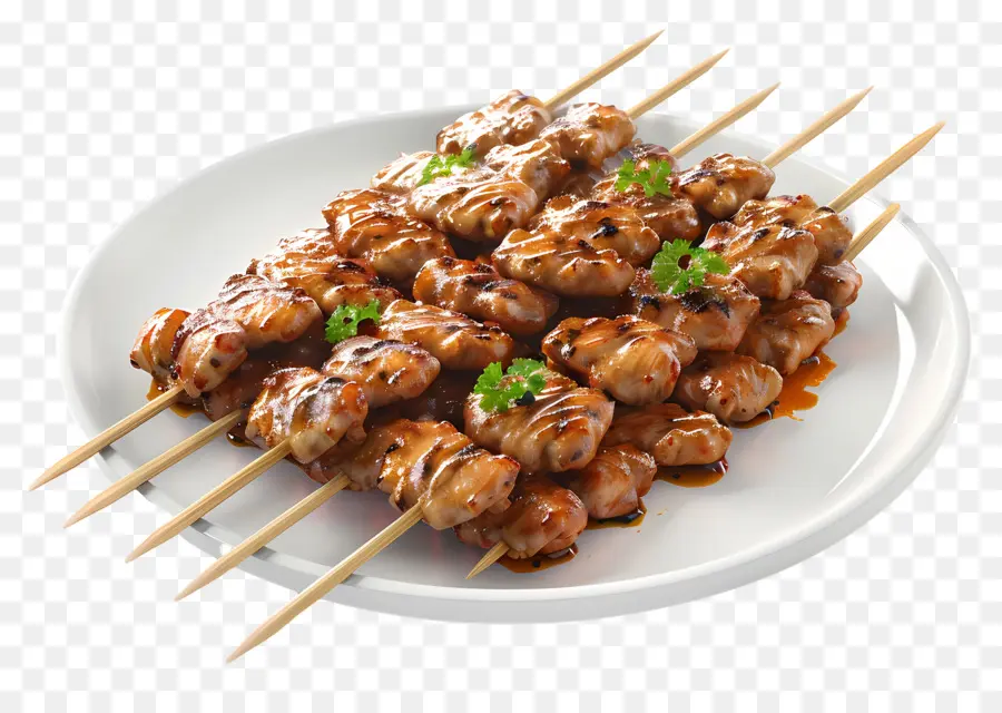 Satay，Brochetas De Pollo PNG