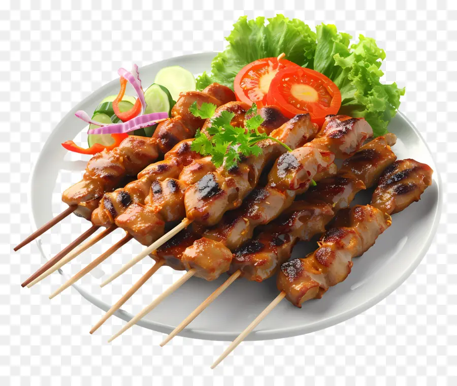 Satay，Brochetas De Pollo PNG