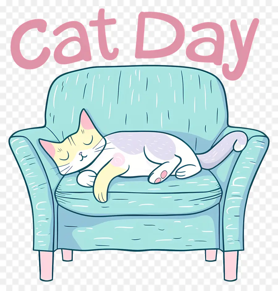 Día Internacional Del Gato，Gato En El Sofá PNG