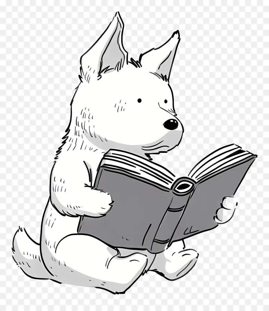 Día De Leer Un Libro，Perro Leyendo PNG