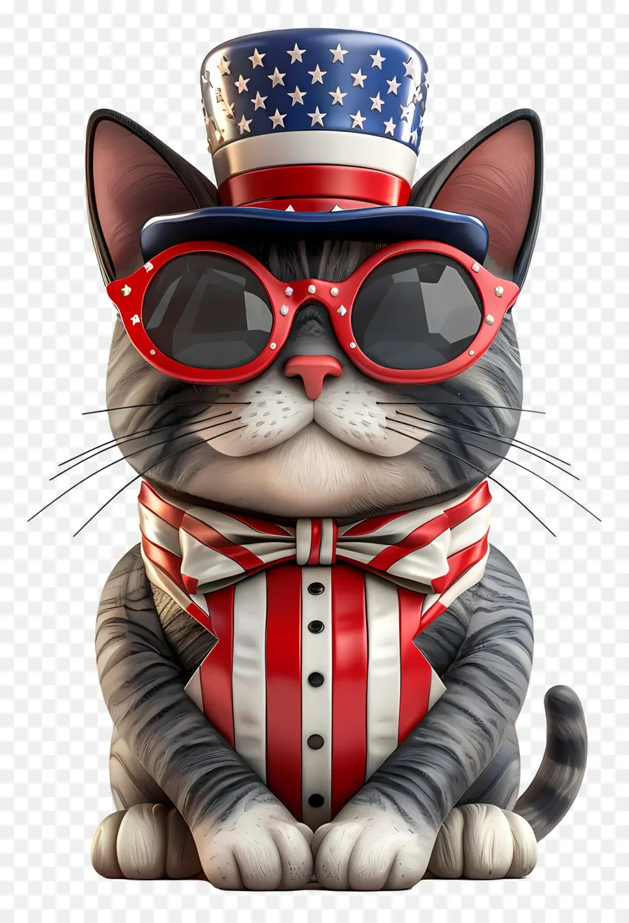 Día De La Independencia，Gato Patriótico PNG