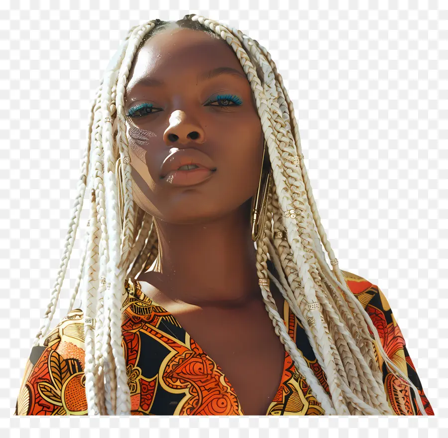 Mujer Africana，Mujer Con Trenzas PNG