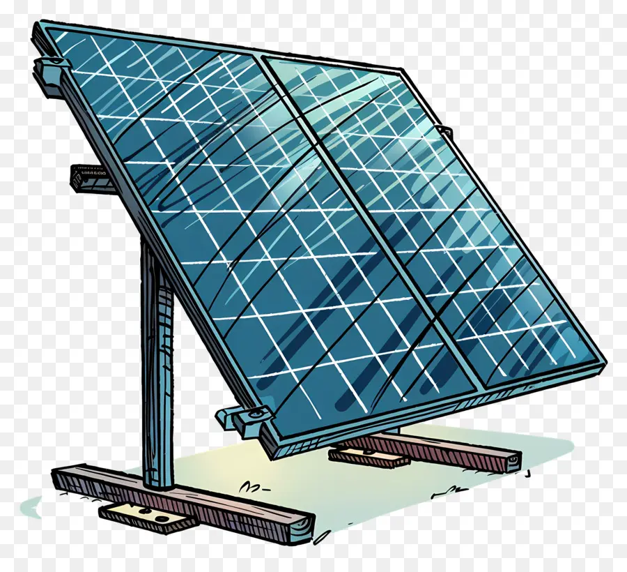 Panel Solar，Poste De Acero PNG