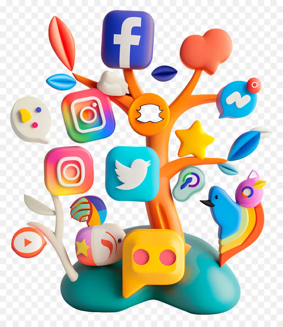 Día De Las Redes Sociales，Árbol De Redes Sociales PNG