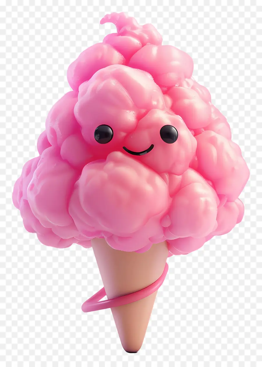 Algodón De Azúcar，Rosa Helado PNG