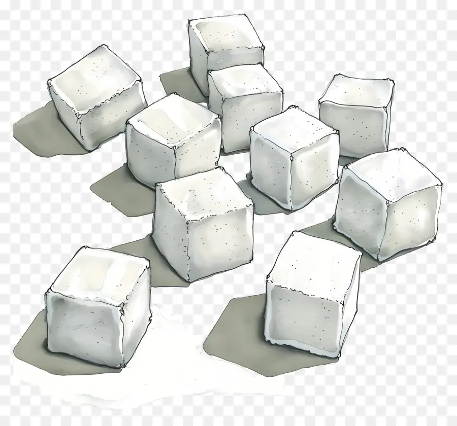 Cubos De Azúcar，Cubitos Blancos PNG
