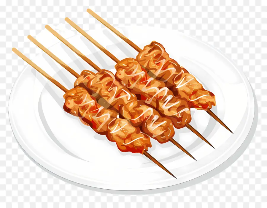 Satay，Brochetas De Pollo PNG