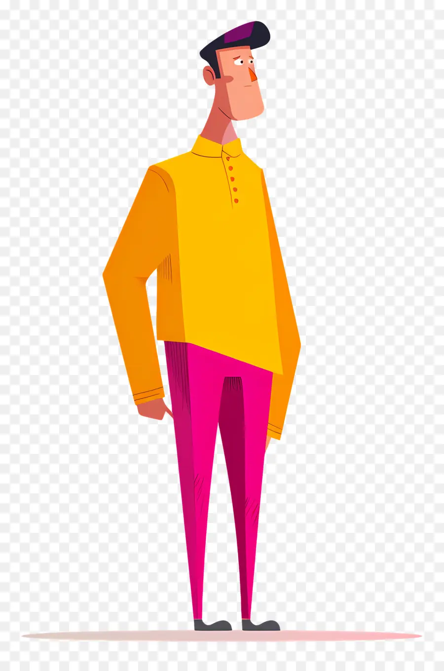 Hombre，Camisa Amarilla PNG