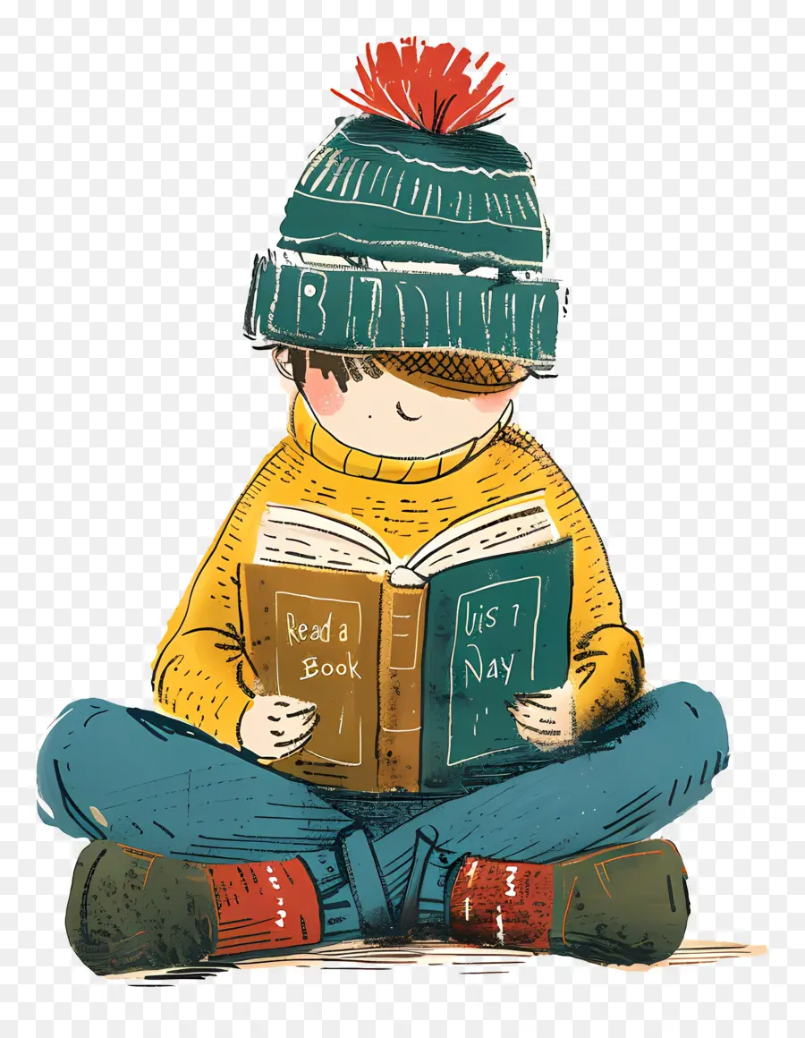 Leer Un Libro Día，Niño PNG