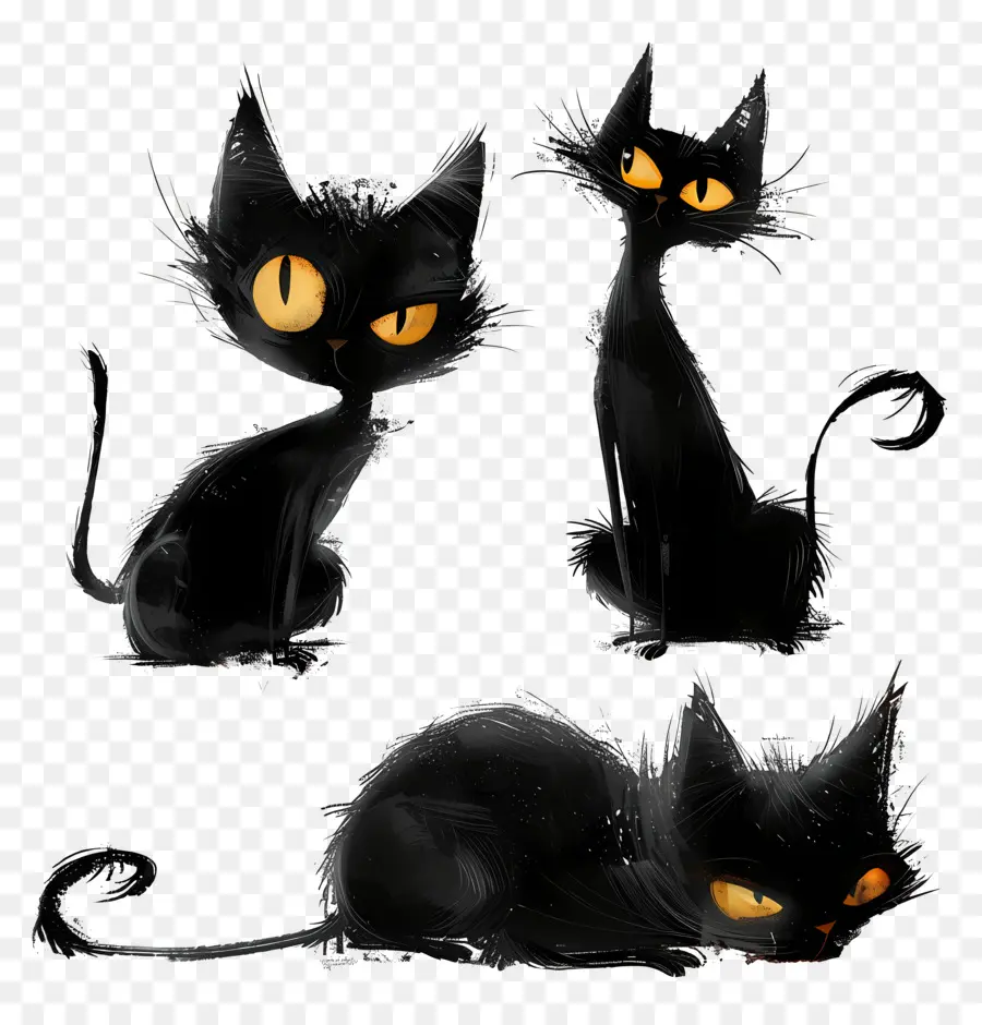 Los Gatos Negros，Gato Negro PNG