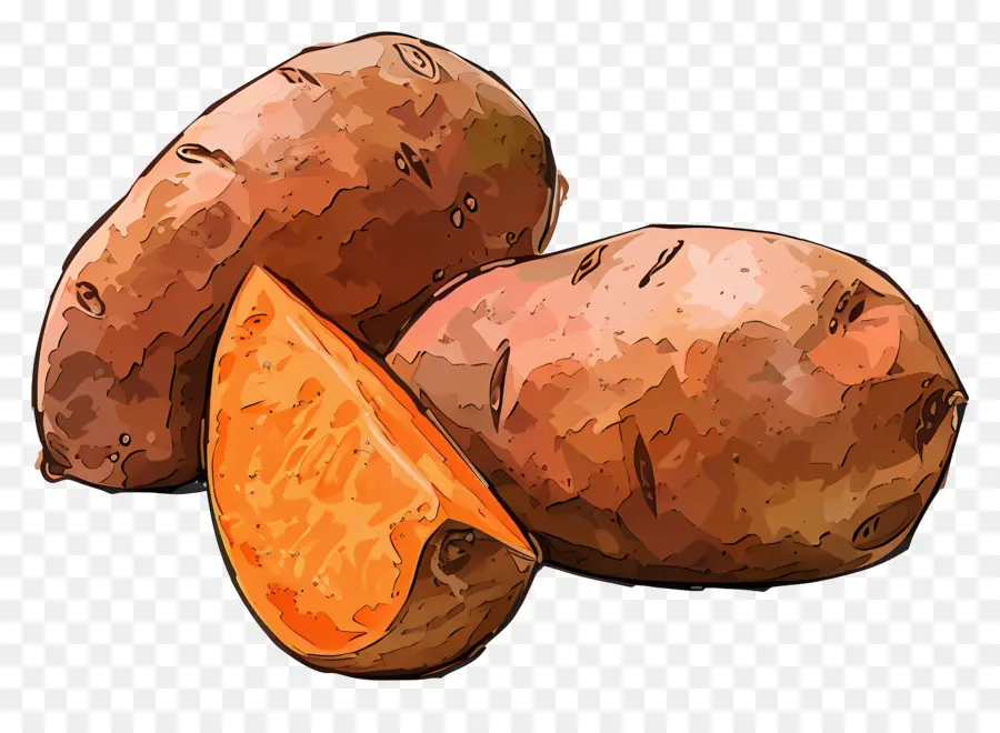 Las Patatas Dulces，Cocido PNG