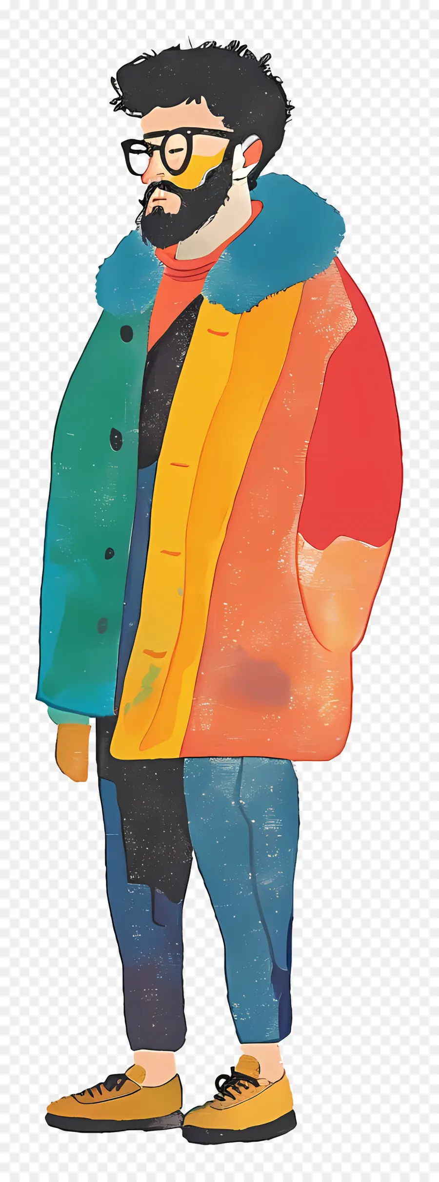 Hombre，Chaqueta Colorida PNG