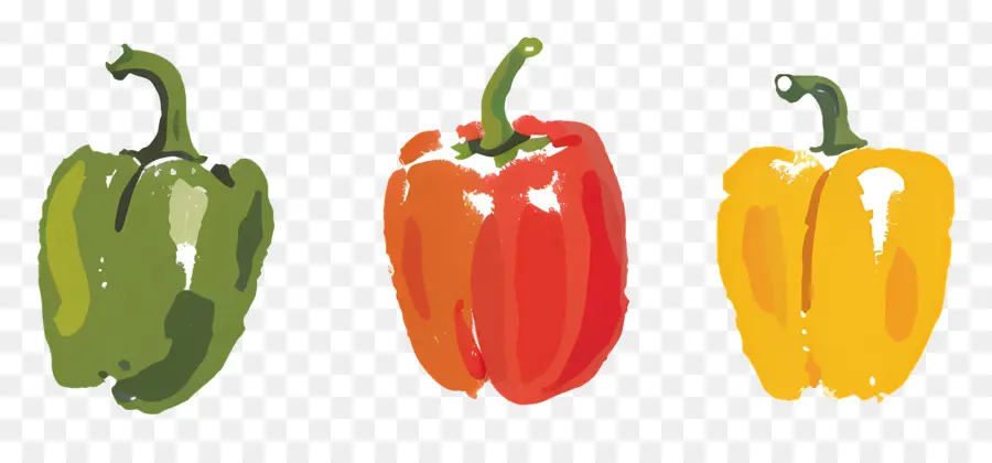 Bell Peppers，Vegetales Coloridos PNG