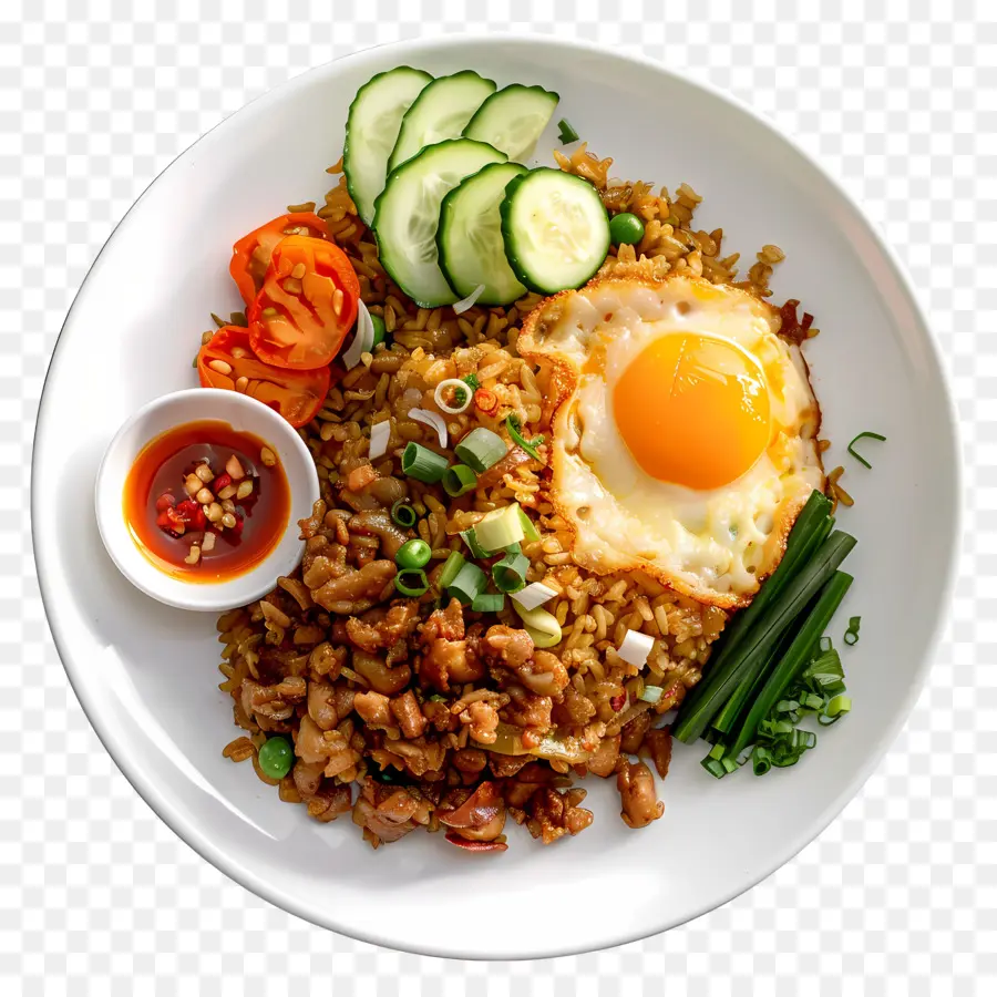 Nasi Goreng Kampung，Pollo Plato De Arroz PNG