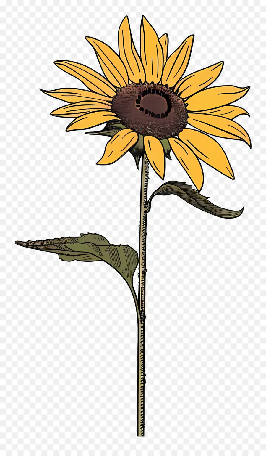 Girasol，En Blanco Y Negro PNG