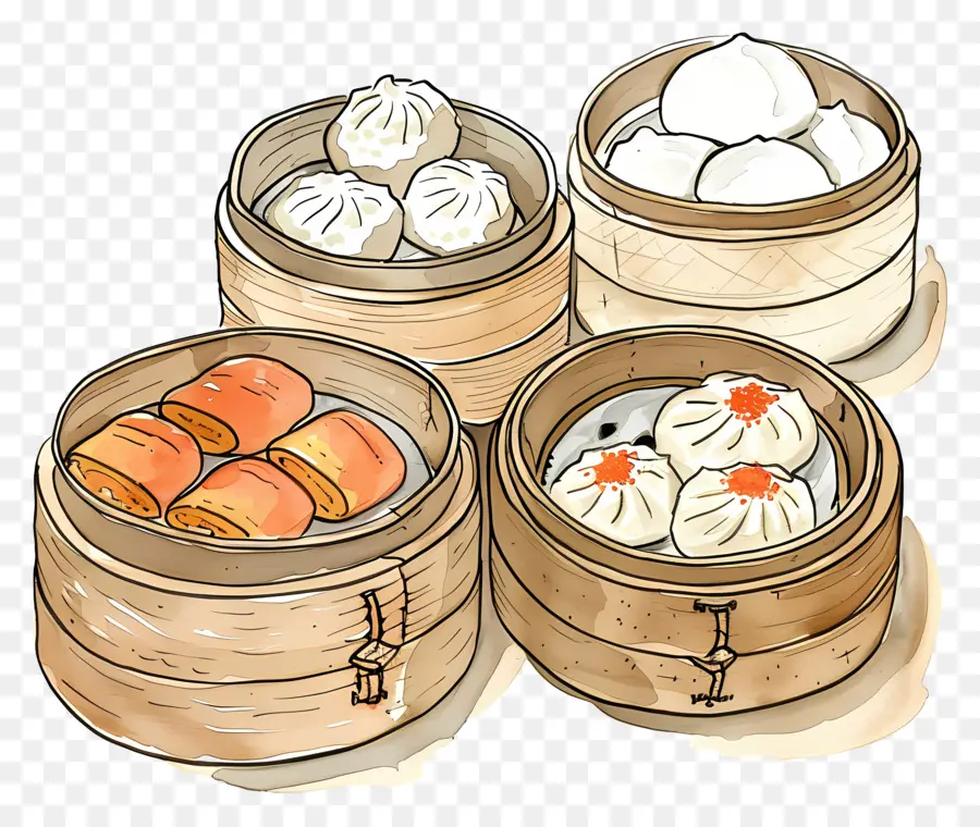 Dim Sum，Bollos Al Vapor PNG