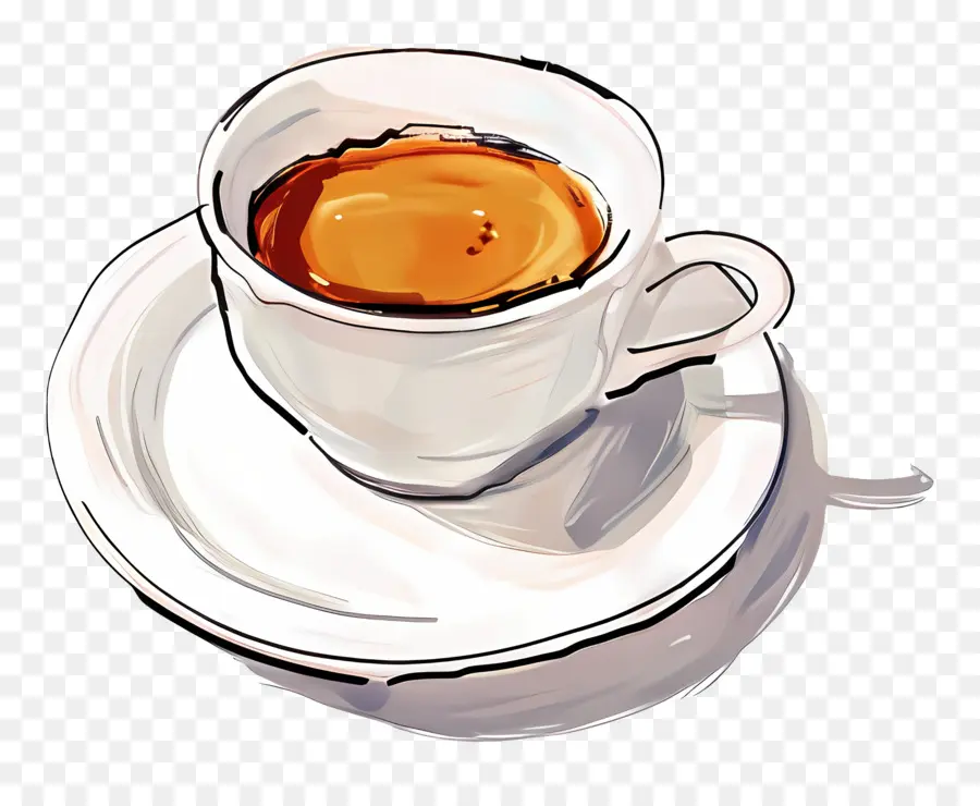 De Café Espresso，Taza Blanca PNG