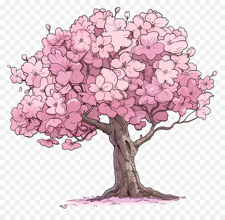 Árbol De Cerezo En Flor，árbol Rosa PNG