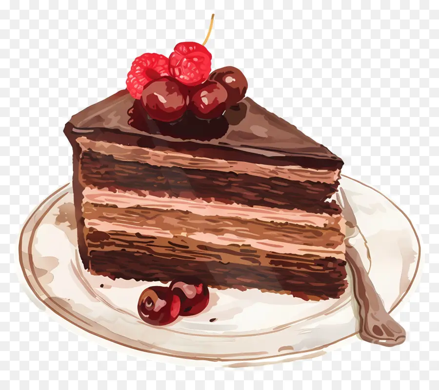 Pastel De Chocolate，De Postre PNG