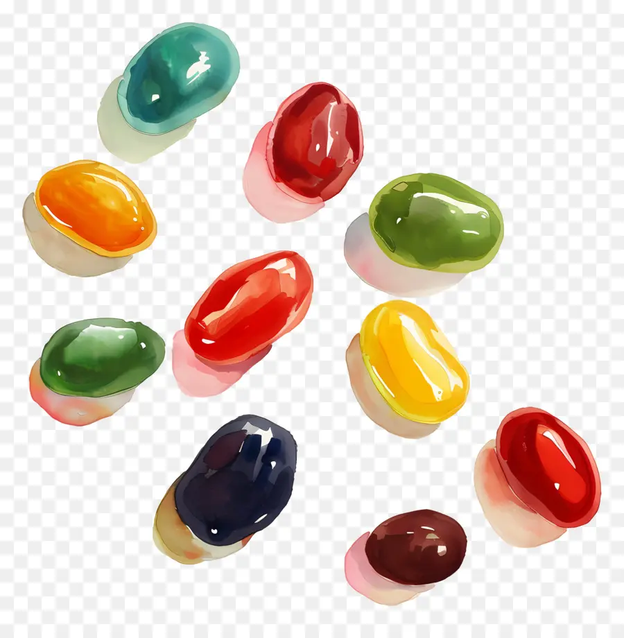 Jelly Beans，Pintura A La Acuarela PNG